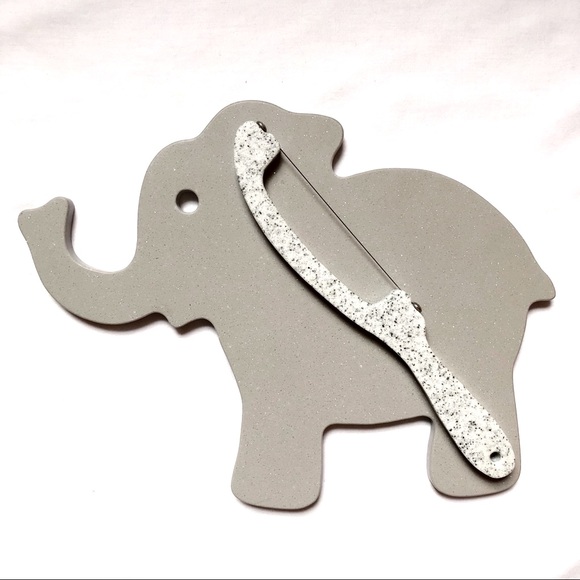 Other - NWOT | Cheese Tray & Cheese Cutter - Grey Elephant